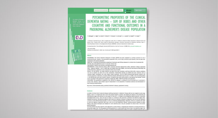 Psychometric properties of the Clinical Dementia Rating-sum of Boxes and other cognitive and functional outcomes in a prodromal Alzheimer’s disease population